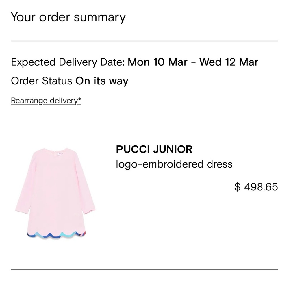 Emilio Pucci Pink Logo-Embroidered Kids Dress